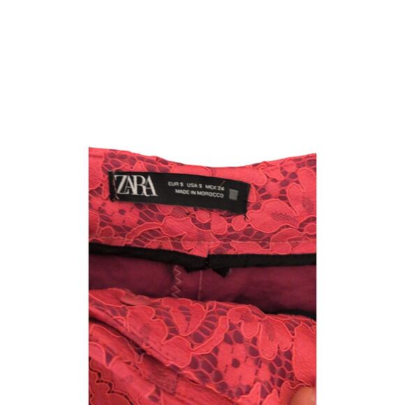 ZARA Women’s Red Lace Dress Pants / Trousers - Picture 2 of 5